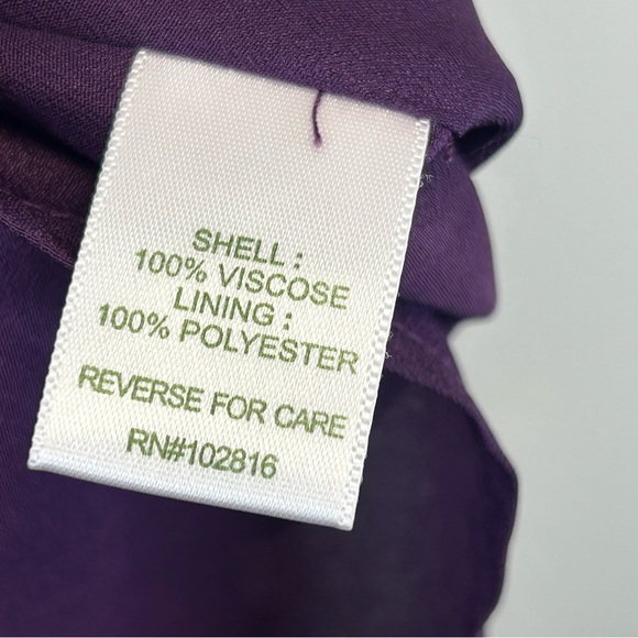 Garnet Hill XS 2 Paisley Purple Midi Dress Bohochic Classic Floral Pockets EUC - Picture 6 of 13